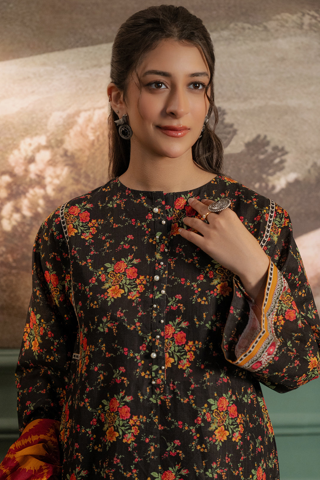 Zellbury | Unstitched 3 Piece Khaddar | Shirt Shalwar Dupatta - 0447 Default Title