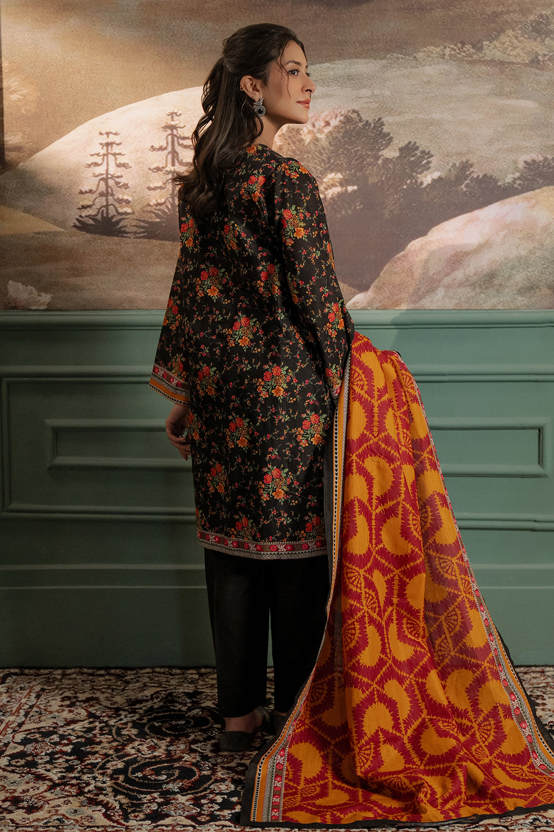 Zellbury | Unstitched 3 Piece Khaddar | Shirt Shalwar Dupatta - 0447