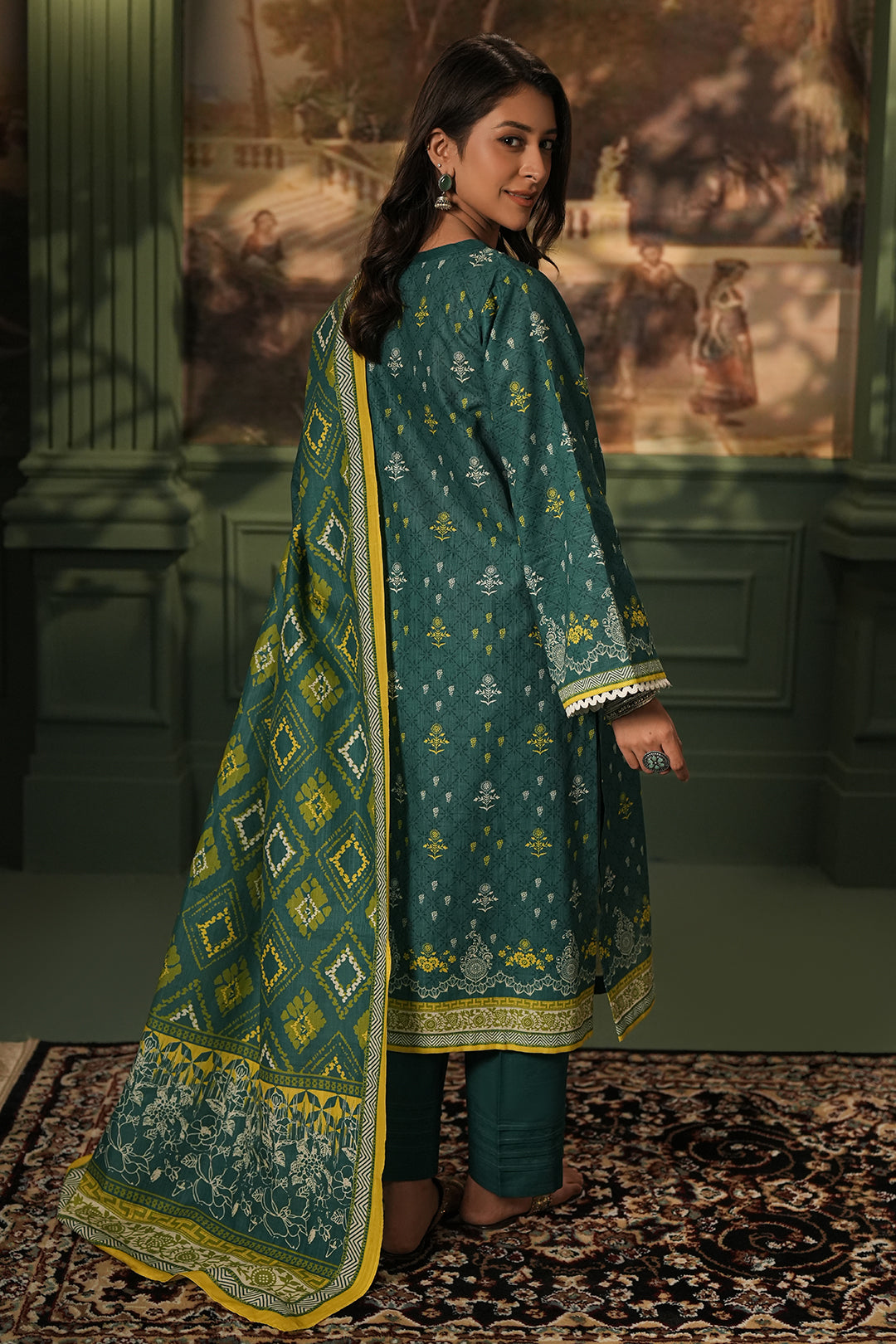 Zellbury | Unstitched 3 Piece Khaddar | Shirt Shalwar Dupatta - 0448