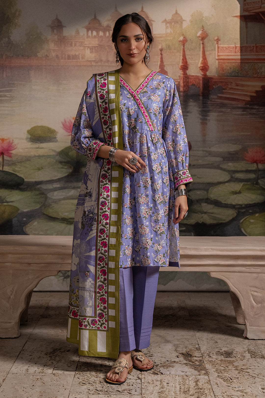 Zellbury | Unstitched 3 Piece Khaddar | Shirt Shalwar Dupatta - 0451