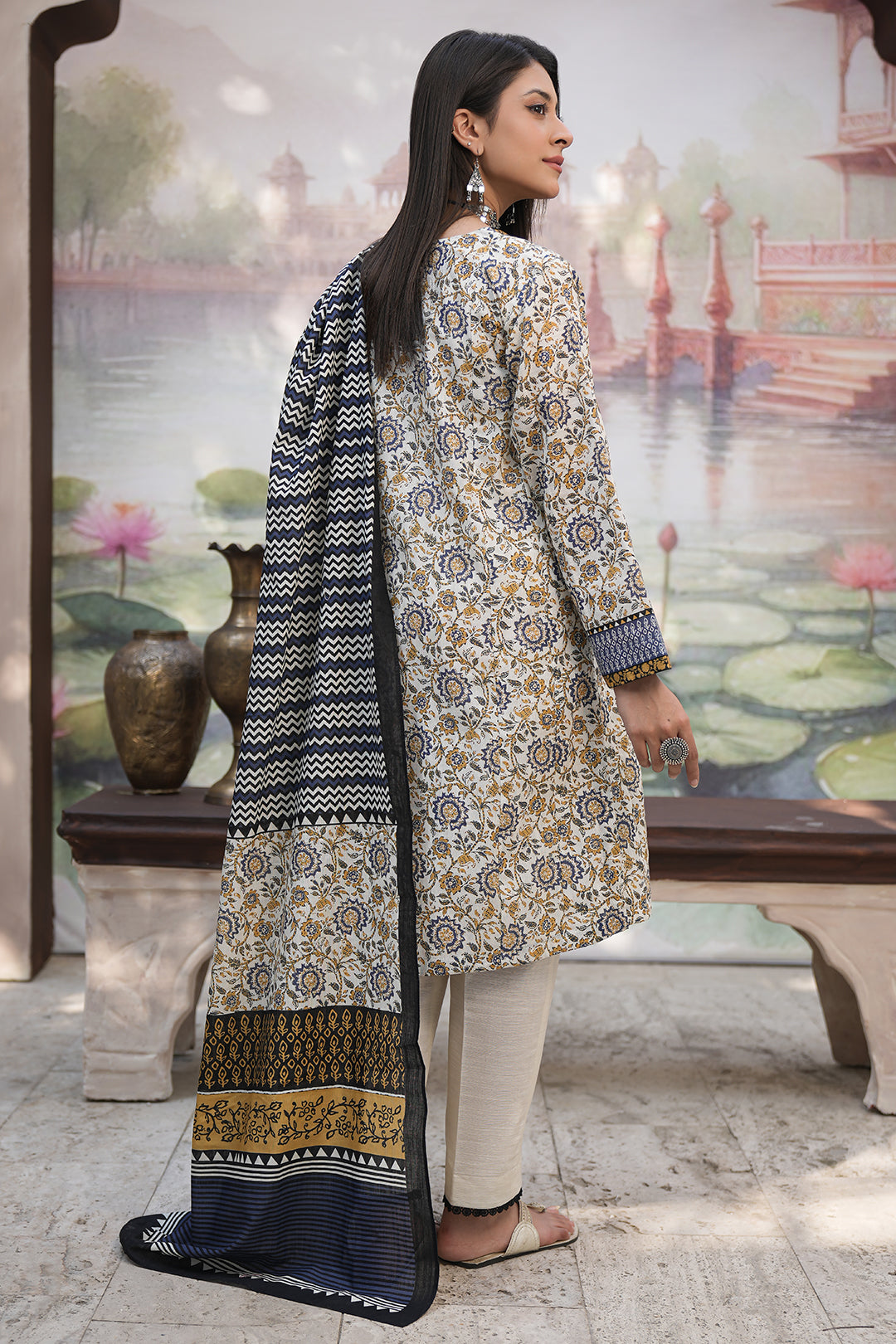 Zellbury | Unstitched 3 Piece Khaddar | Shirt Shalwar Dupatta - 0452