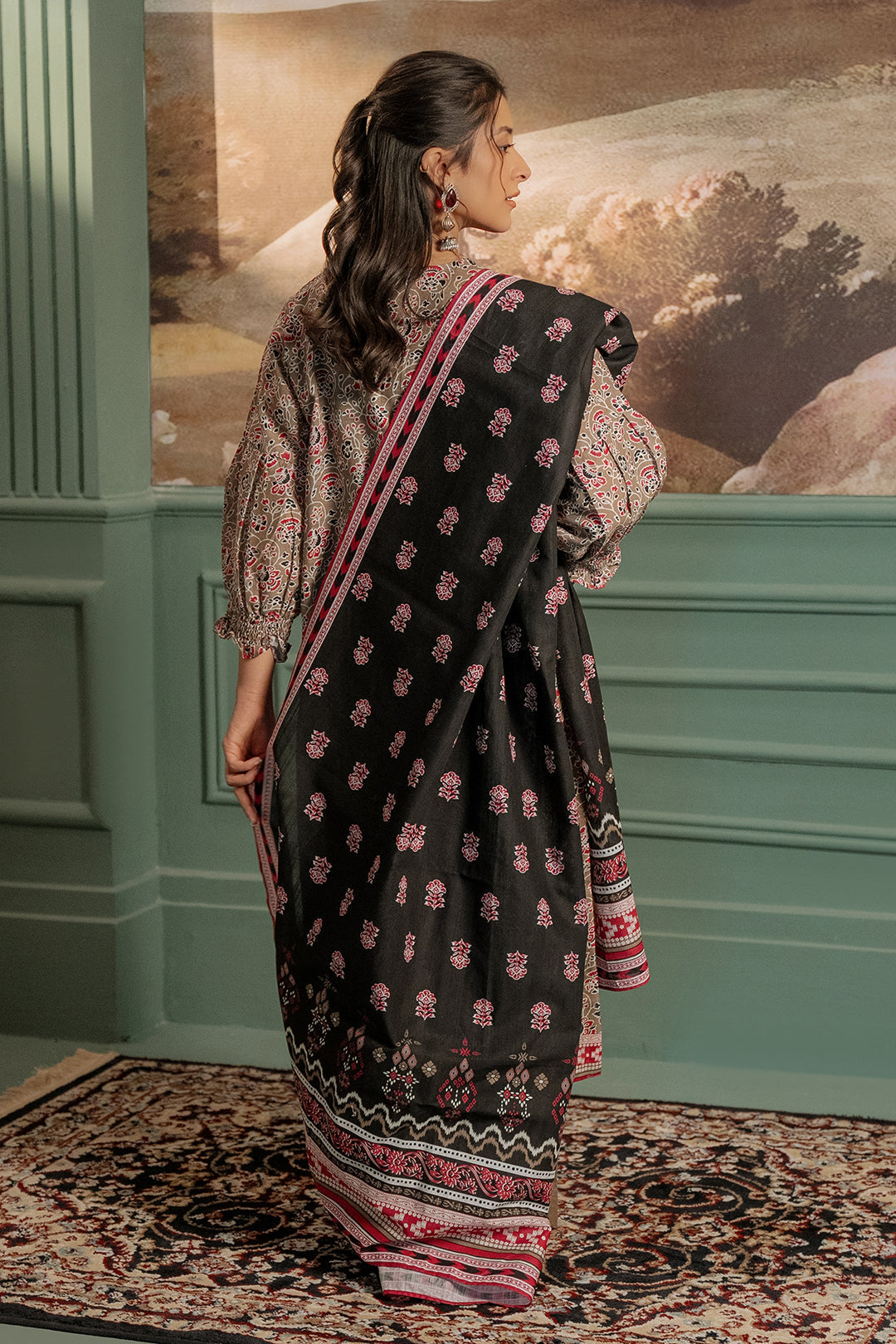 Zellbury | Unstitched 3 Piece Khaddar | Shirt Shalwar Dupatta - 0456