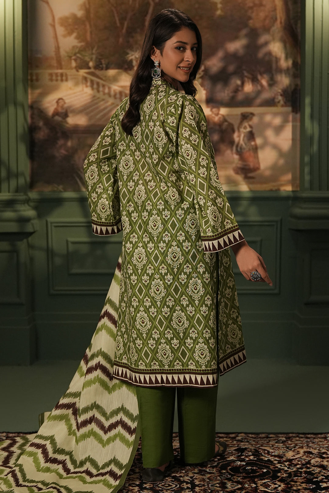 Zellbury | Unstitched 3 Piece Khaddar | Shirt Shalwar Dupatta - 0463