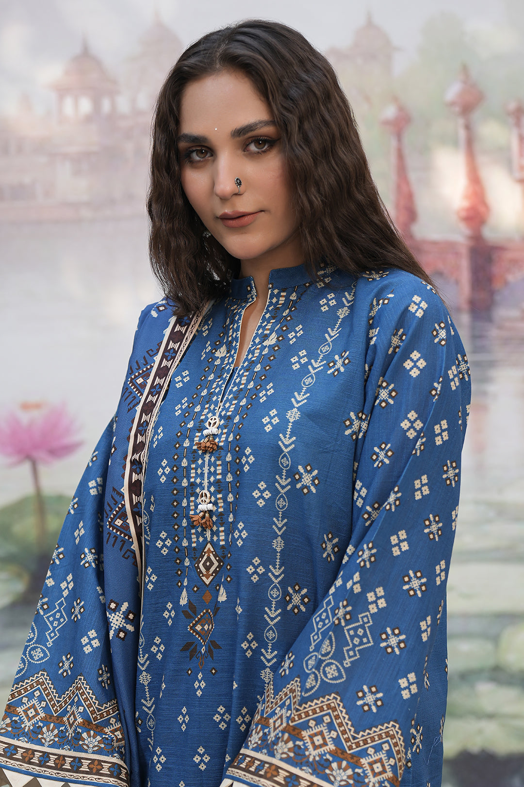 Zellbury | Unstitched 3 Piece Khaddar | Shirt Shalwar Shawl - 0466 Default Title