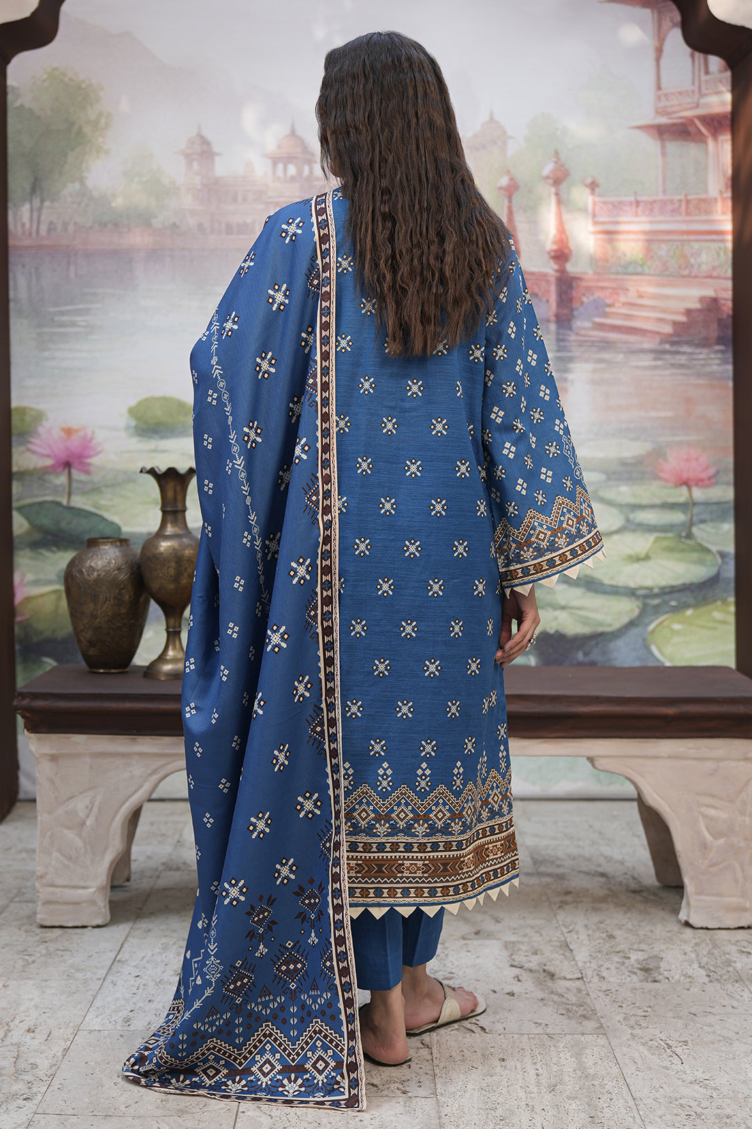 Zellbury | Unstitched 3 Piece Khaddar | Shirt Shalwar Shawl - 0466