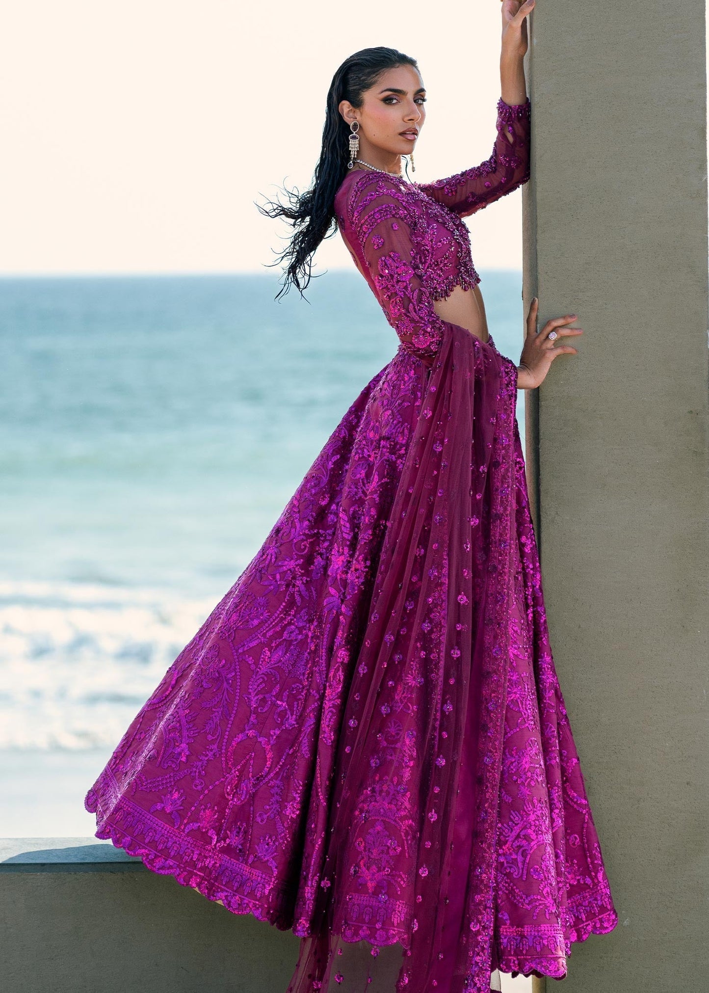Waqas Shah | Amariage Luxury Formals | Lyric L Magenta Net