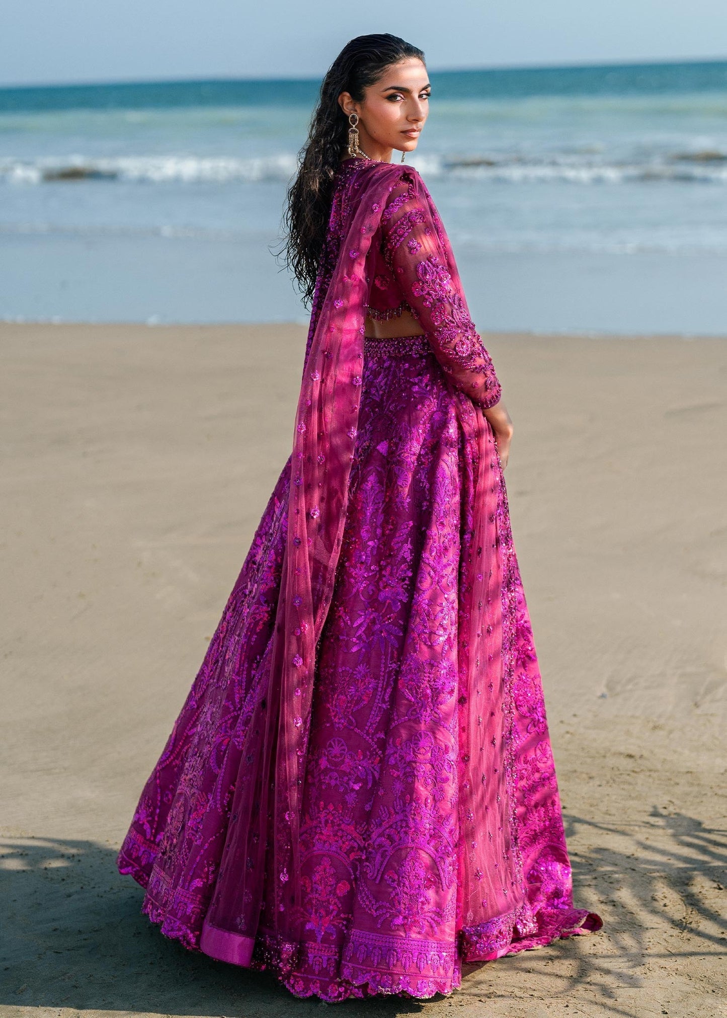Waqas Shah | Amariage Luxury Formals | Lyric S Magenta Net