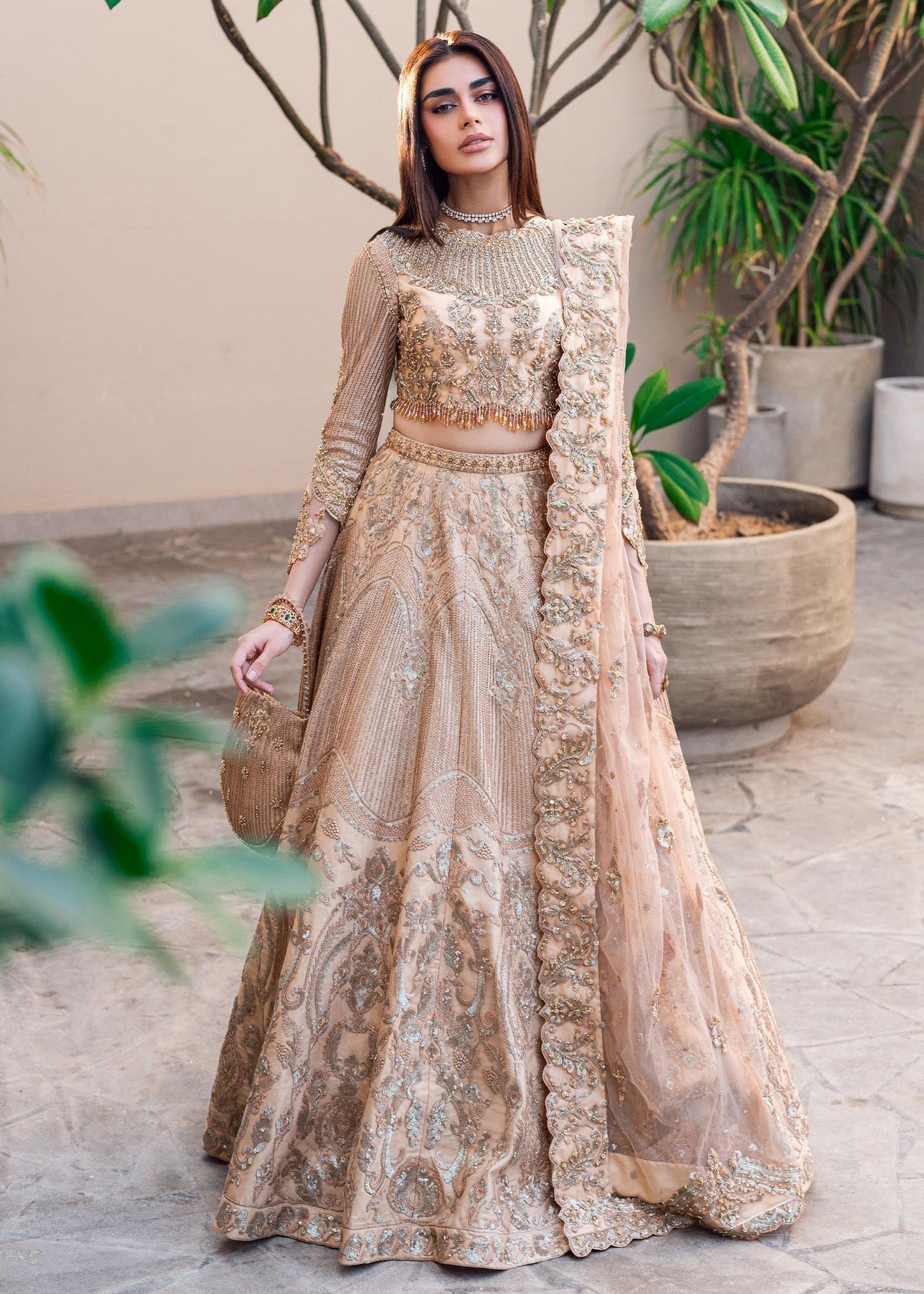 Waqas Shah | Amariage Luxury Formals | Golden Patel XS Light Skin Net