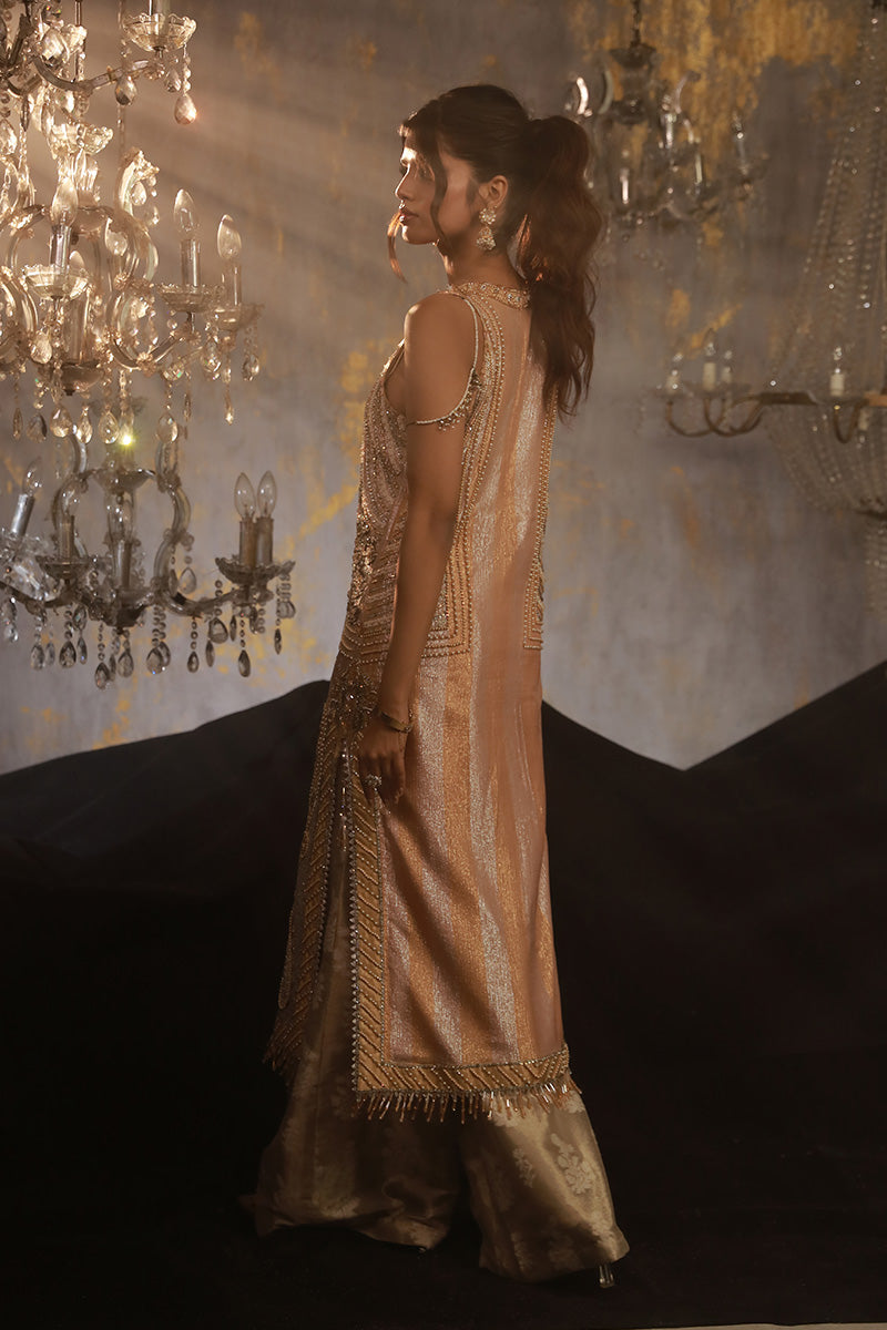Wardha Saleem | Layla Wedding Formals | Layla-11 S Blush Pink Shimmer Chiffon