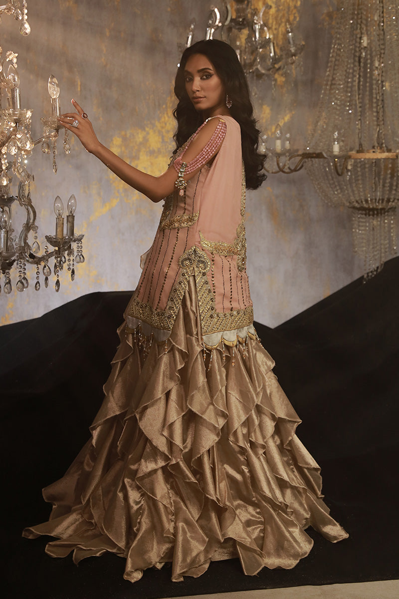 Wardha Saleem | Layla Wedding Formals |Layla-05 M Pale Peach Pure Chiffon
