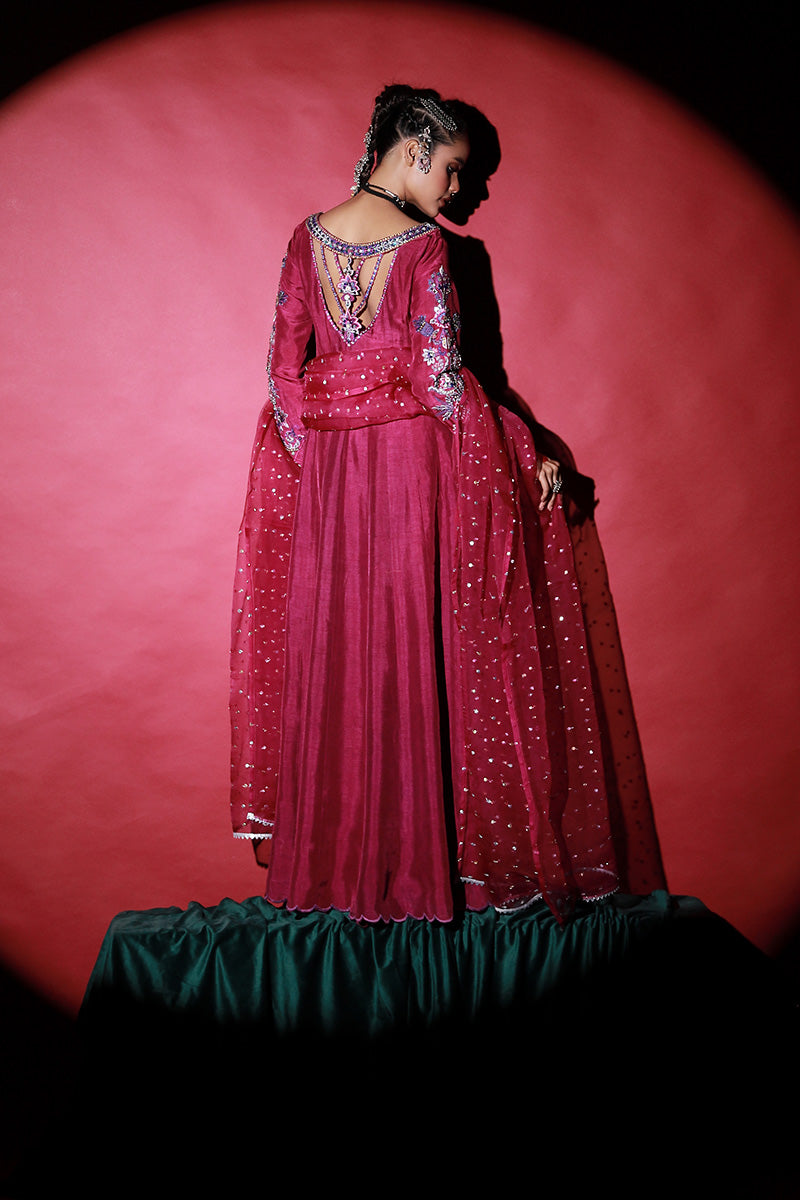 Wardha Saleem | Meeram Festive Formals | Jamuni S Magenta Korean Raw Silk
