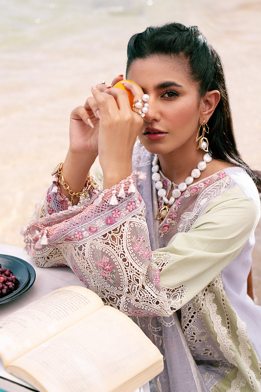 AJR Couture | Dastan Luxury Lawn 25 | Wave M Lilac Lawn