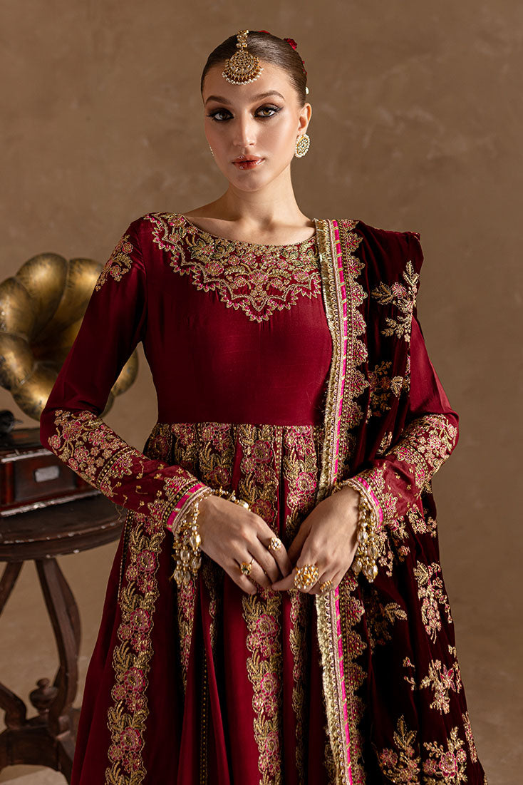 Marjjan | De Rose Velvet | MRV-13 (MEHROON) M Maroon Raw Silk