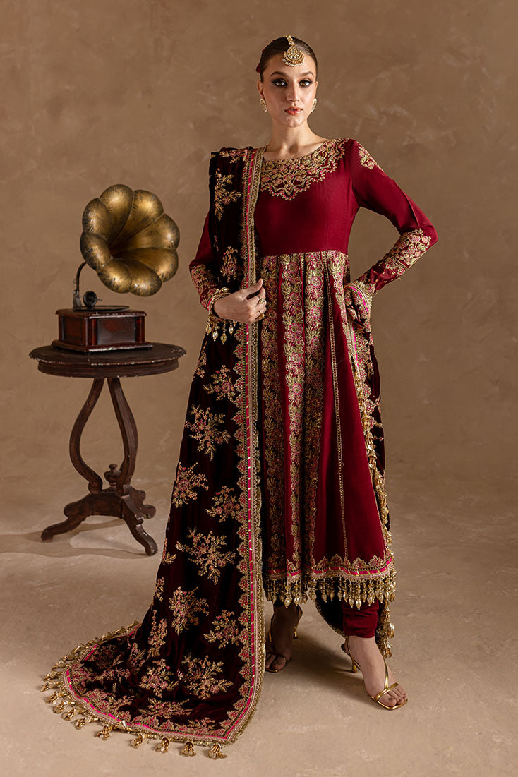 Marjjan | De Rose Velvet | MRV-13 (MEHROON) XL Maroon Raw Silk