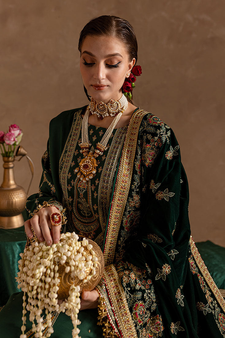 Marjjan | De Rose Velvet | MRV-11 (GREEN) M Bottle Green Raw Silk