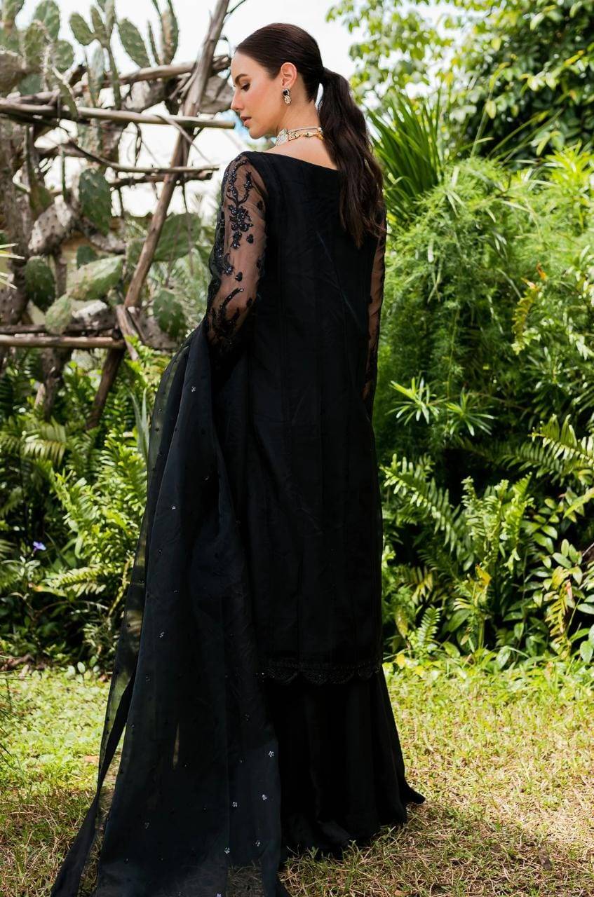 Maryum N Maria | Sorina Luxury Chiffon 23 | Raven (MW23-507) - Pakistani Designer Dress - by Maryum N Maria | Type: Formal - 100% Original at Saira Sultan