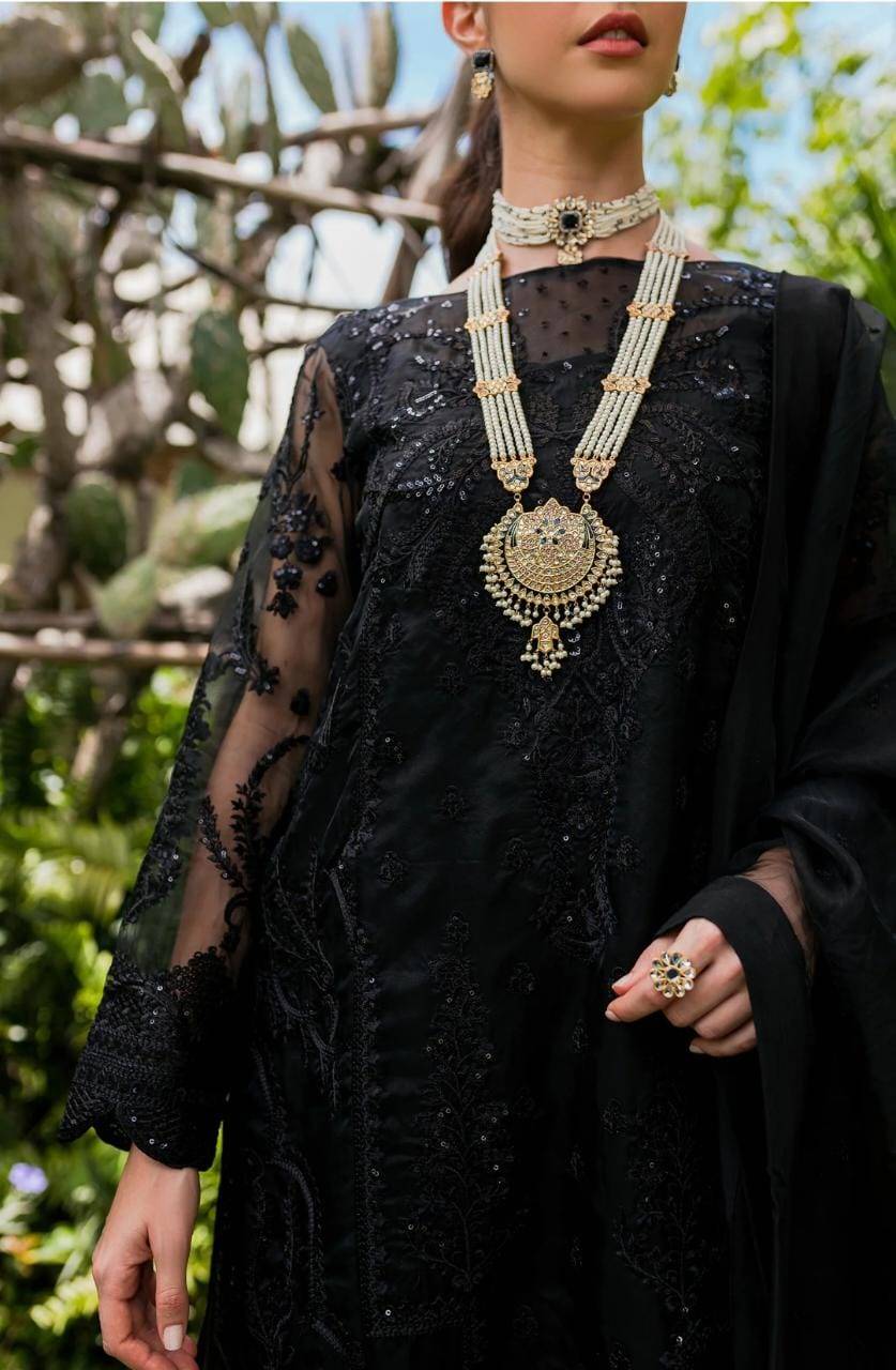 Maryum N Maria | Sorina Luxury Chiffon 23 | Raven (MW23-507) - Pakistani Designer Dress - by Maryum N Maria | Type: Formal - 100% Original at Saira Sultan
