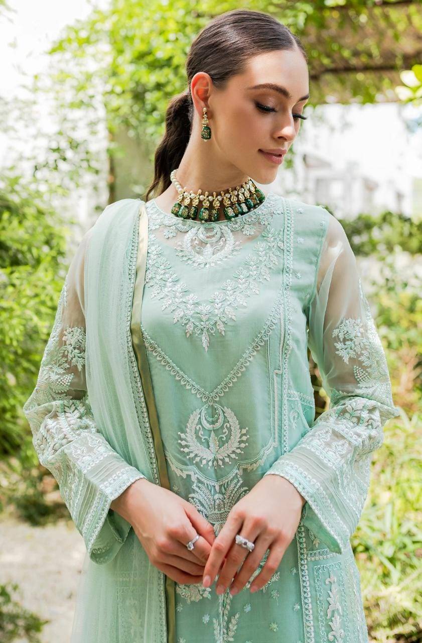 Maryum N Maria | Sorina Luxury Chiffon 23 | Beach Glass (MW23-504) - Pakistani Designer Dress - by Maryum N Maria | Type: Formal - 100% Original at Saira Sultan