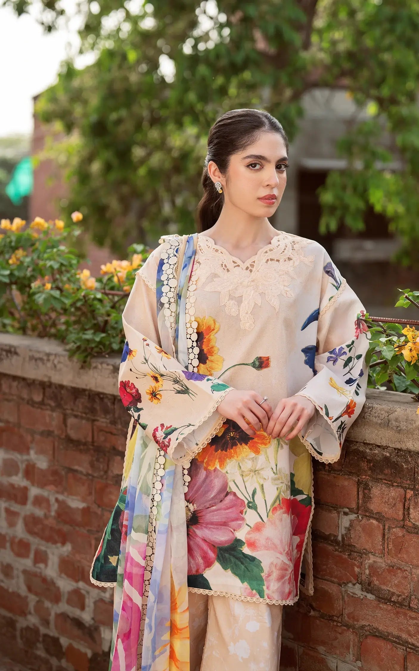 Asifa and Nabeel | Yakin Summer 25 | Bloomlight-(YKL25-13) Light Pink M Lawn