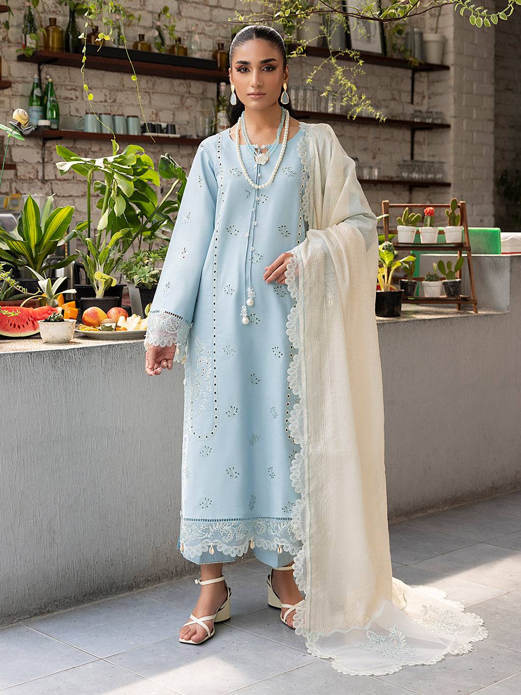 Izel | Meadow Muse Embroidered Lawn 25 | ZARELLE - Pakistani Designer Dress - by Izel | Type: Ladies Clothes - 100% Original at Saira Sultan