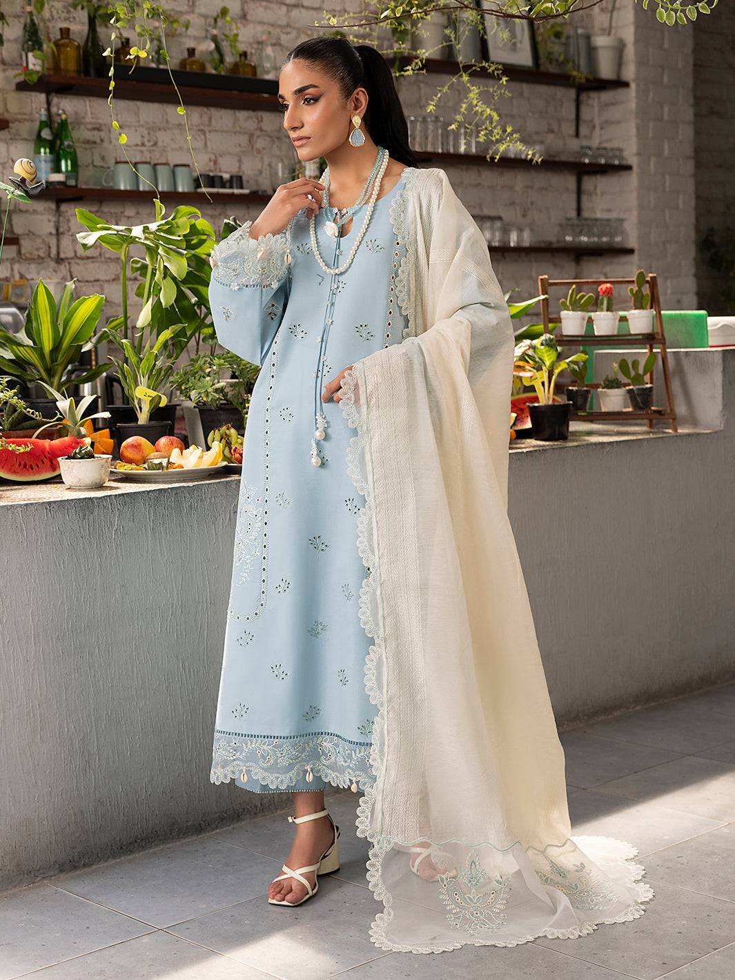 Izel | Meadow Muse Embroidered Lawn 25 | ZARELLE - Pakistani Designer Dress - by Izel | Type: Ladies Clothes - 100% Original at Saira Sultan
