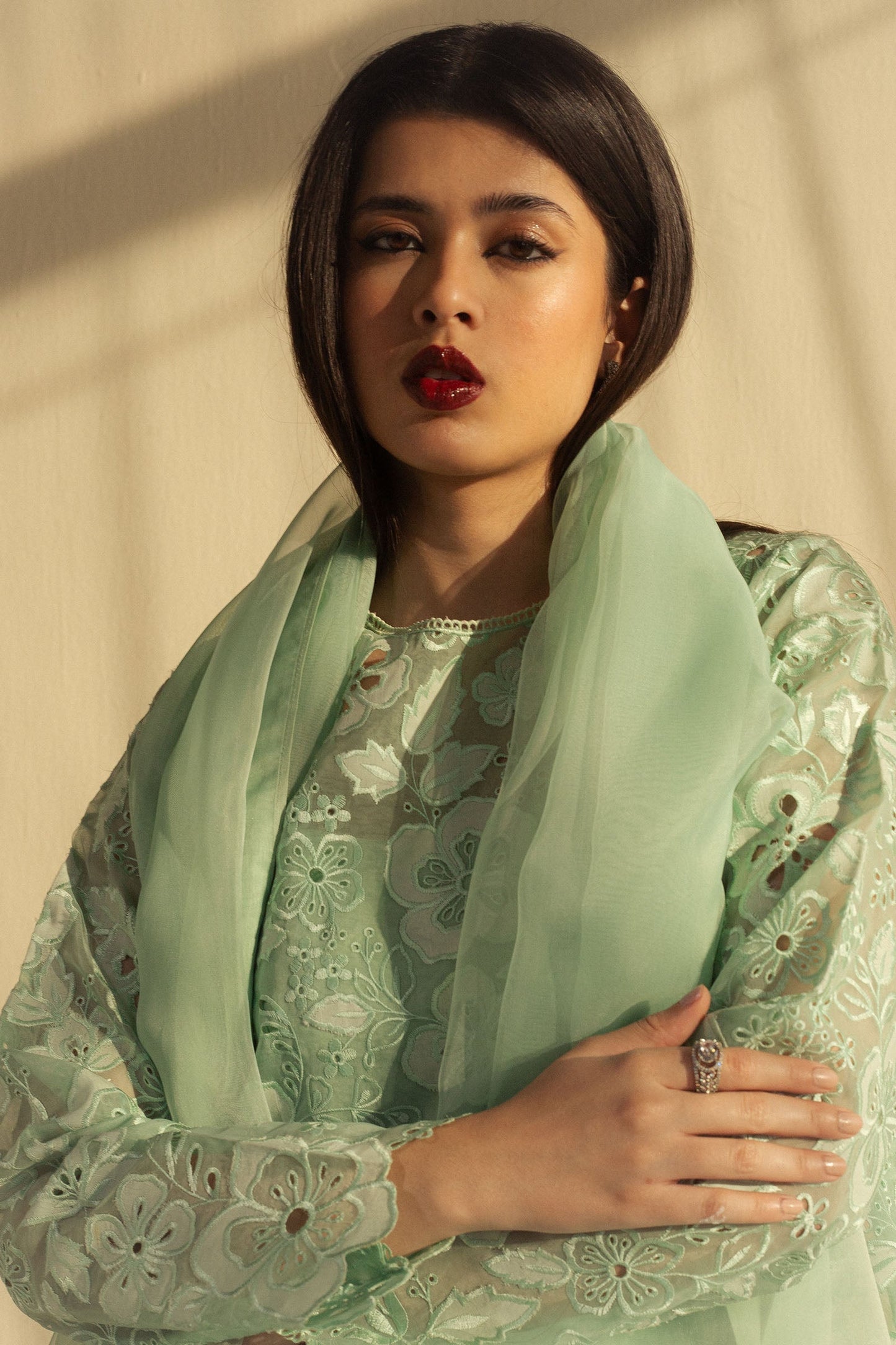 Zara Shahjahan | Fall Festive 24 | ZC-2072 M Mint Green Organza