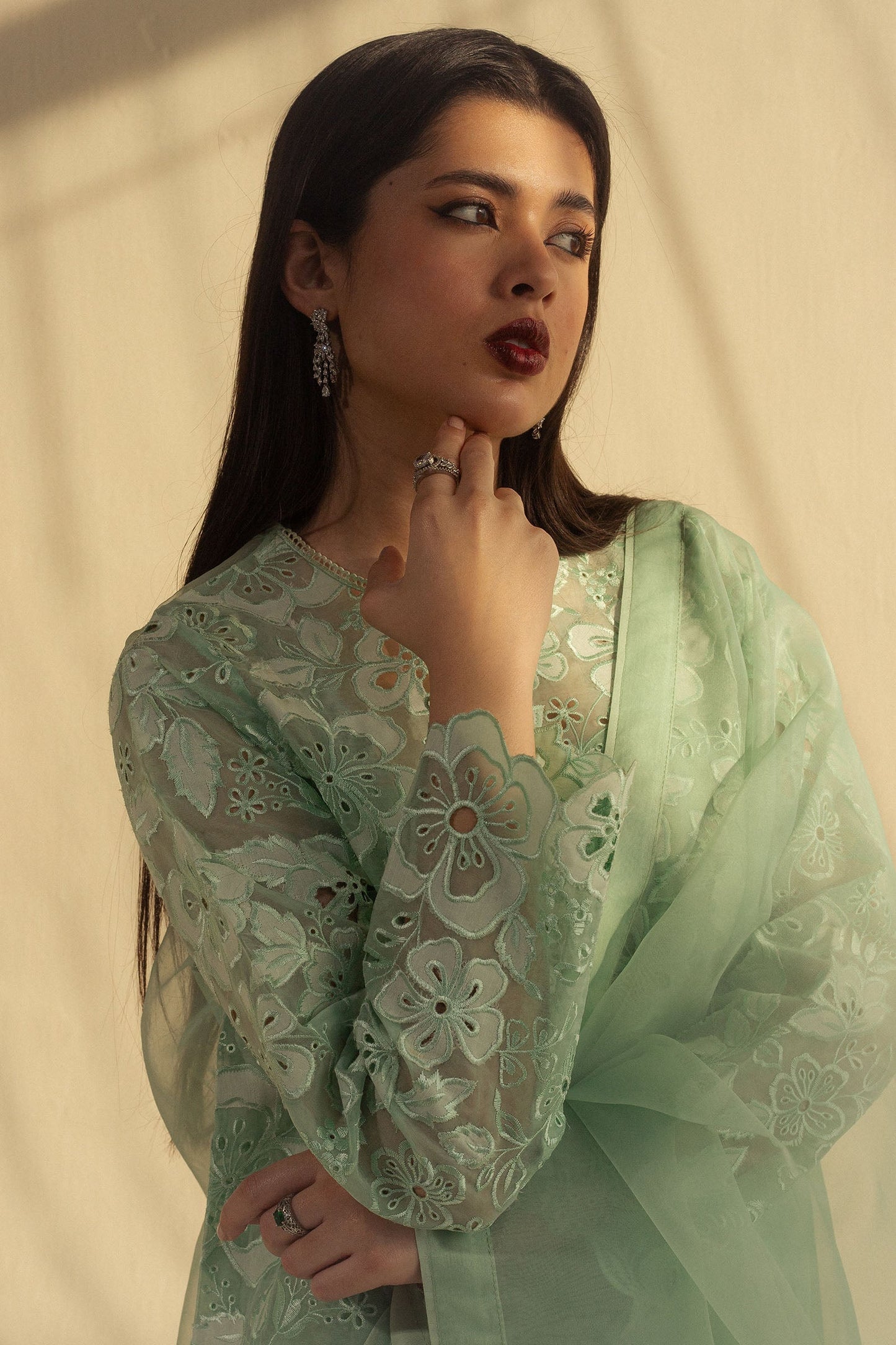 Zara Shahjahan | Fall Festive 24 | ZC-2072 L Mint Green Organza