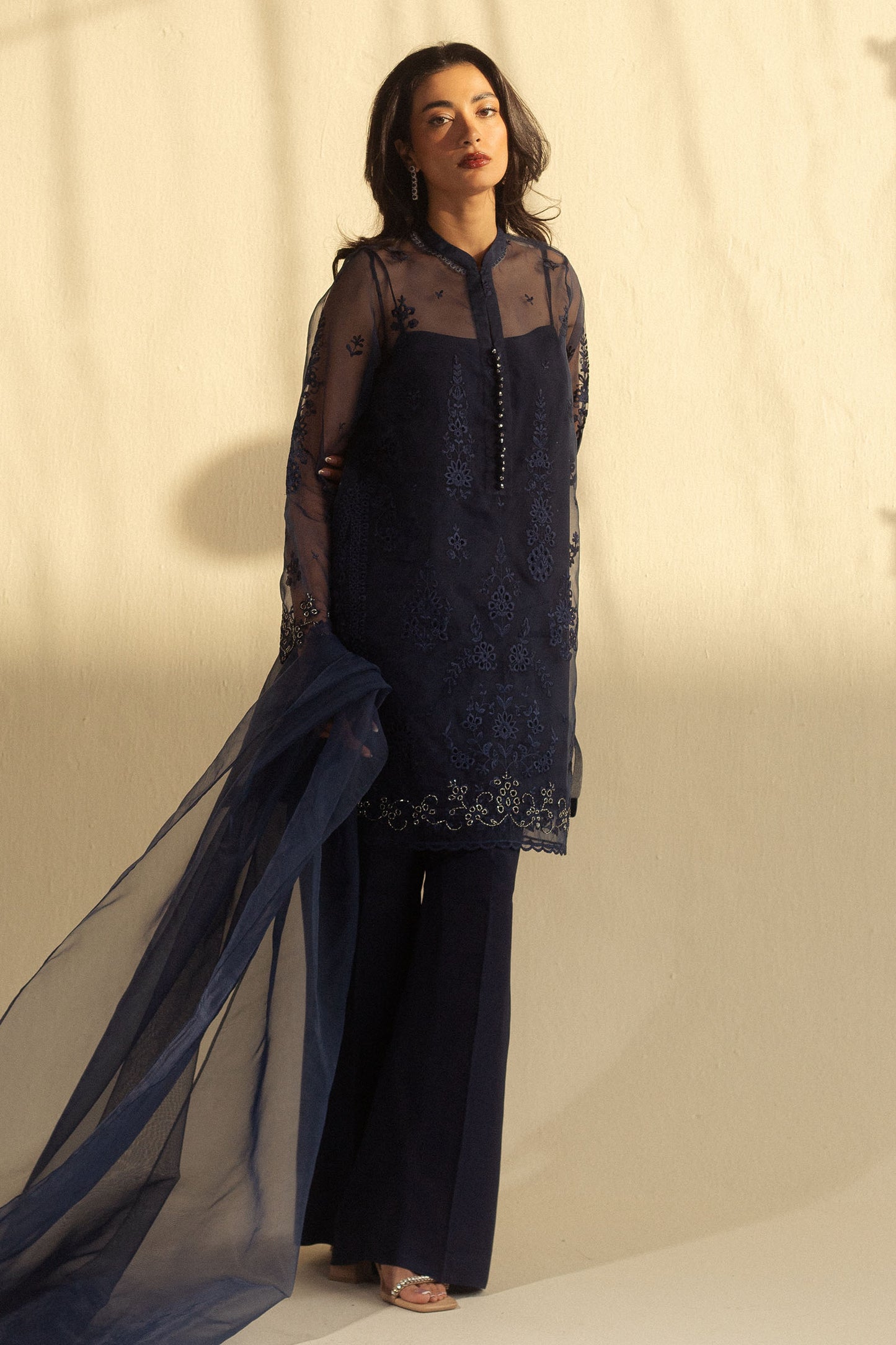 Zara Shahjahan | Fall Festive 24 | ZC-2079 S Midnight Blue Organza