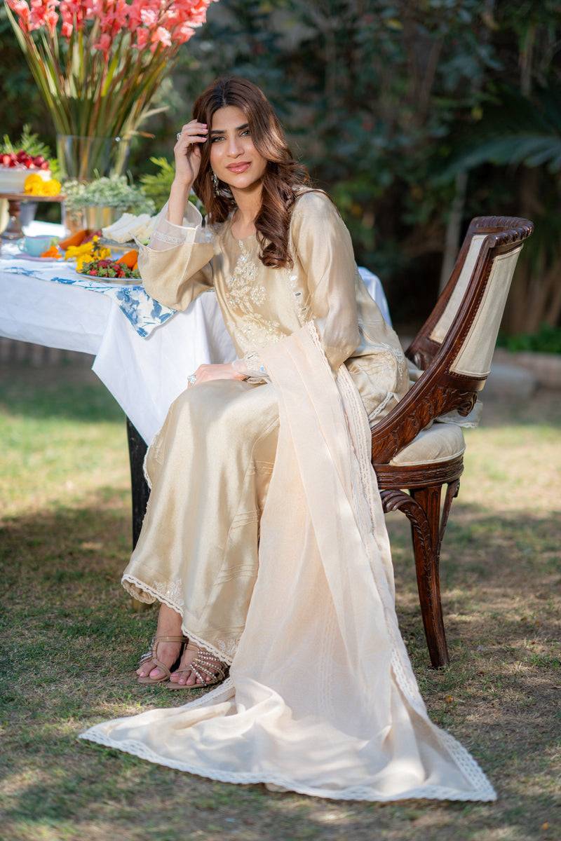Wahaj M Khan | Pari Collection | Ivory biege Pari Outfit