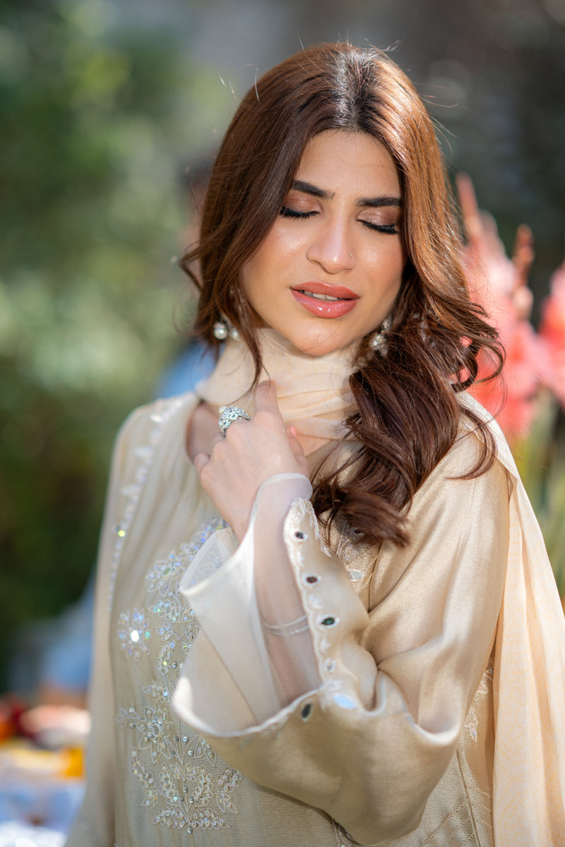 Wahaj M Khan | Pari Collection | Ivory biege Pari Outfit