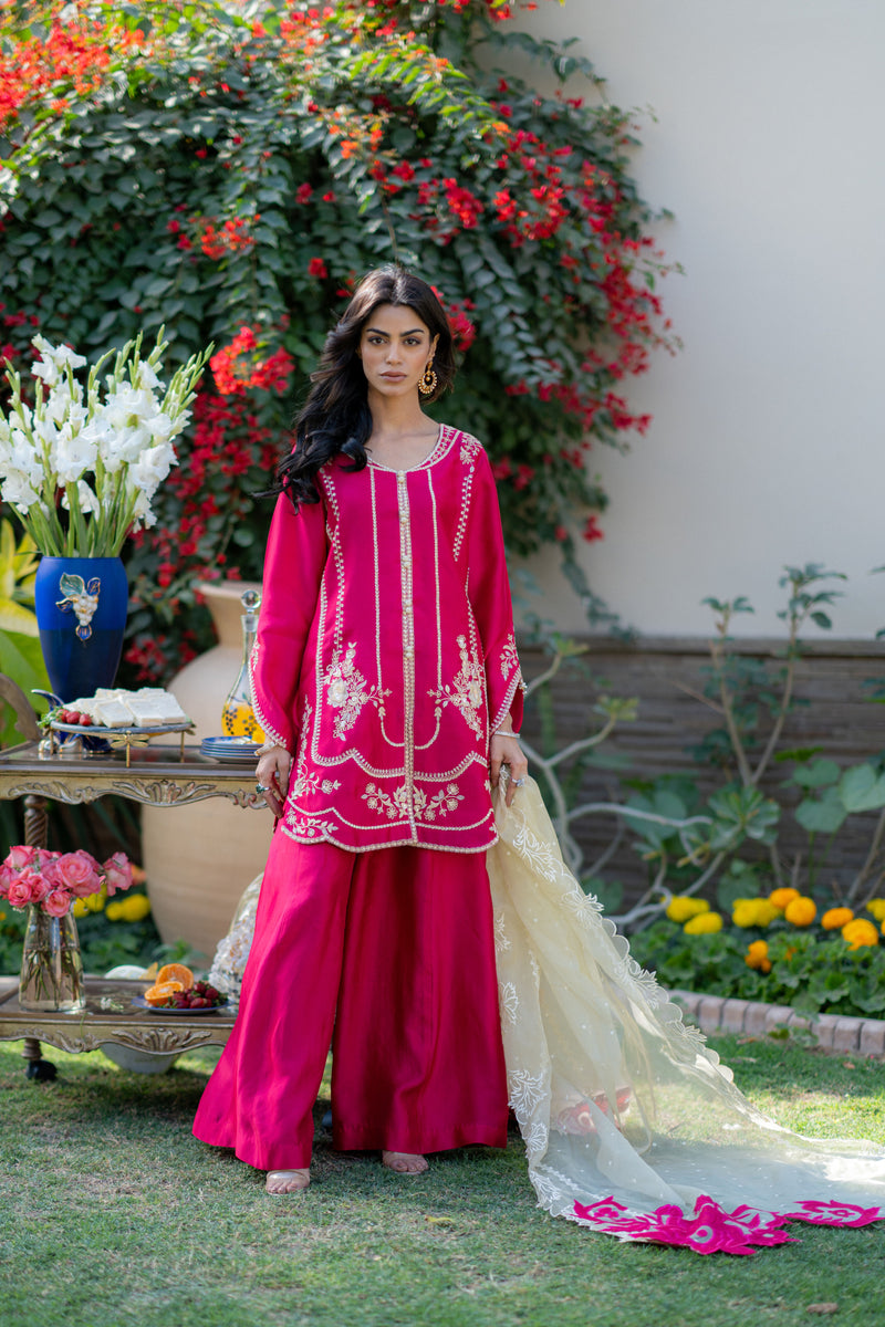 Wahaj M Khan | Pari Collection | Hotpink Sheesha Jacket - Pakistani Designer Dress - by Wahaj M Khan - Type : Ladies Clothes - 100% Original at Saira Sultan