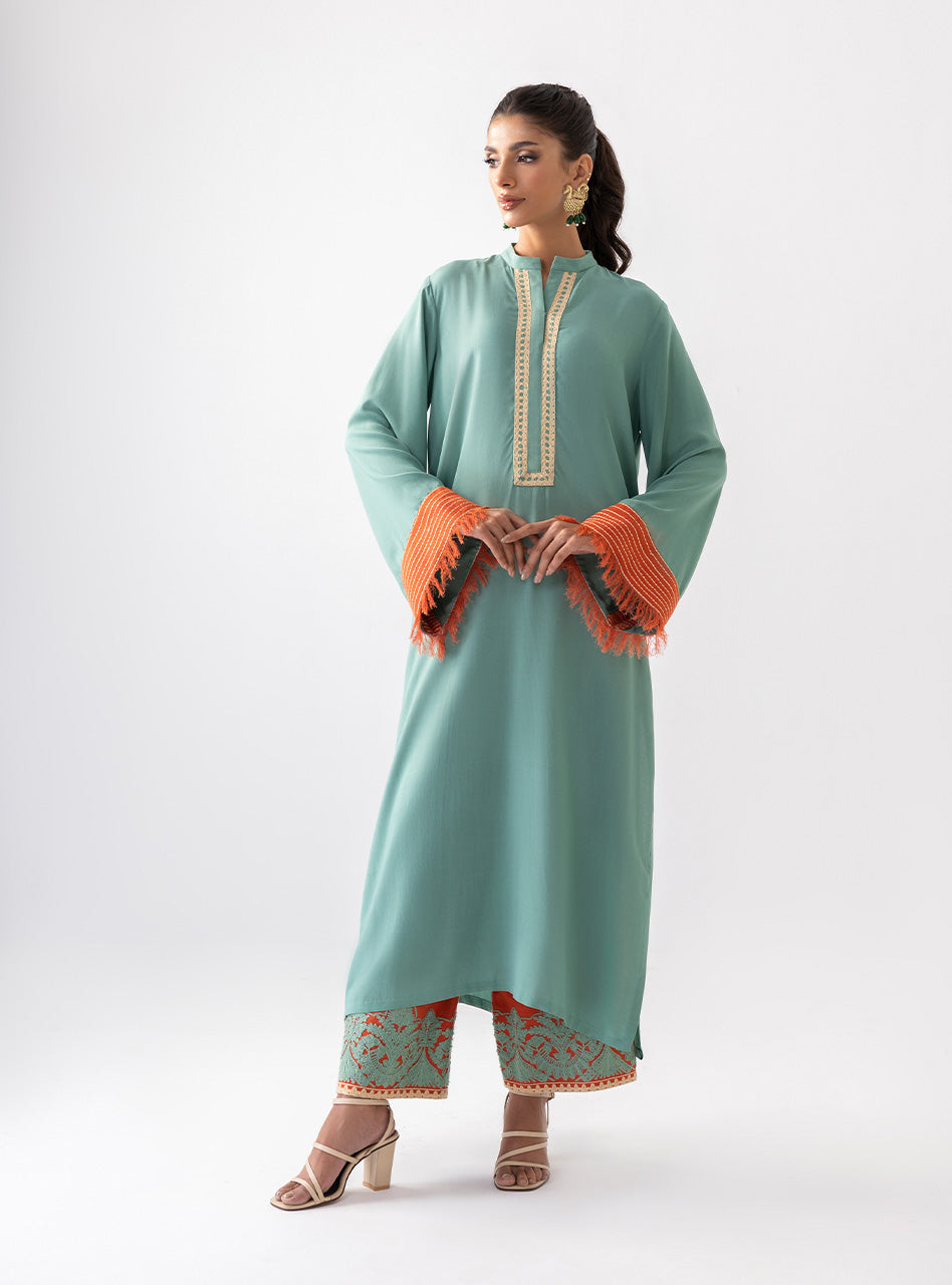 Zainab Chottani | Aara Casual Pret | Olivia Glaze XS Ice Blue Ecovero Viscose