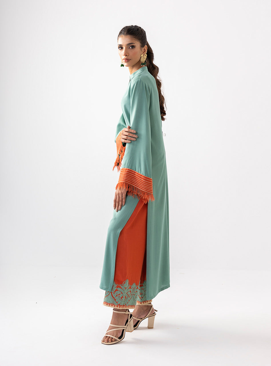 Zainab Chottani | Aara Casual Pret | Olivia Glaze M Ice Blue Ecovero Viscose