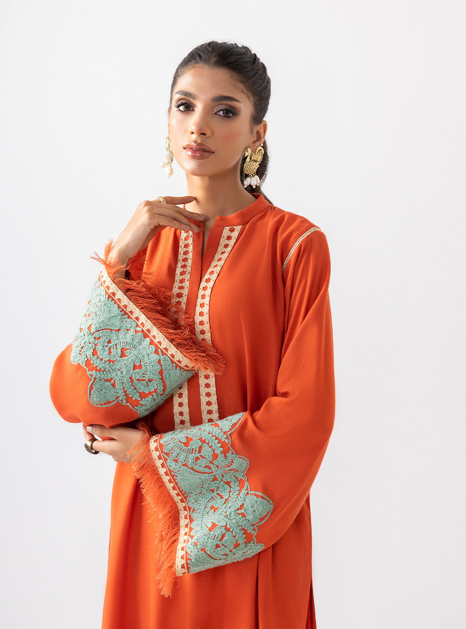 Zainab Chottani | Aara Casual Pret | Pumpkin Opal XL Orange Ecovero Viscose