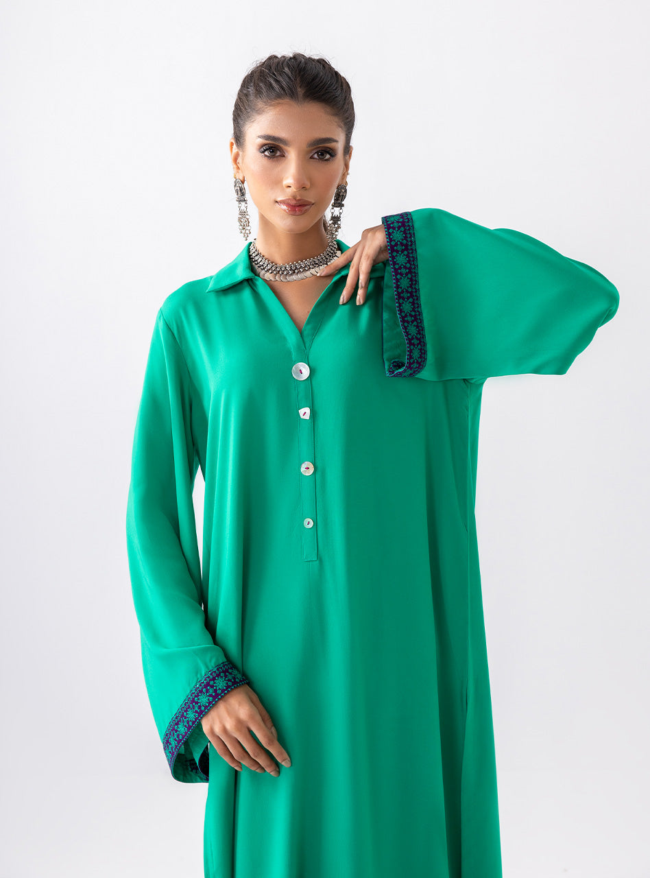 Zainab Chottani | Aara Casual Pret | Serene Bloom S Mint Green Ecovero Viscose