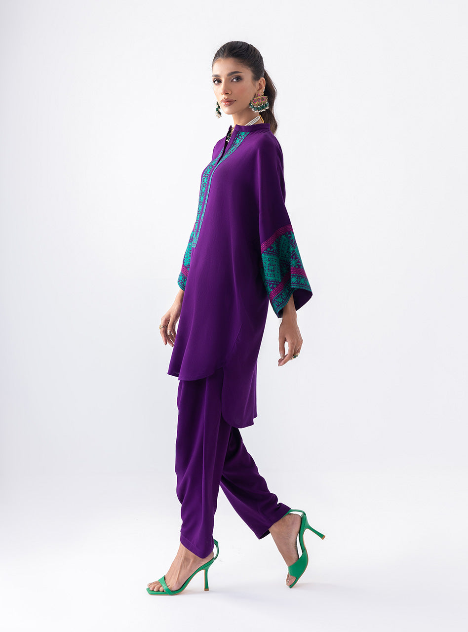 Zainab Chottani | Aara Casual Pret | Blushing Plum Custom Size Dark Purple Ecovero Viscose