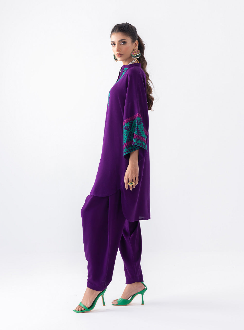 Zainab Chottani | Aara Casual Pret | Blushing Plum L Dark Purple Ecovero Viscose