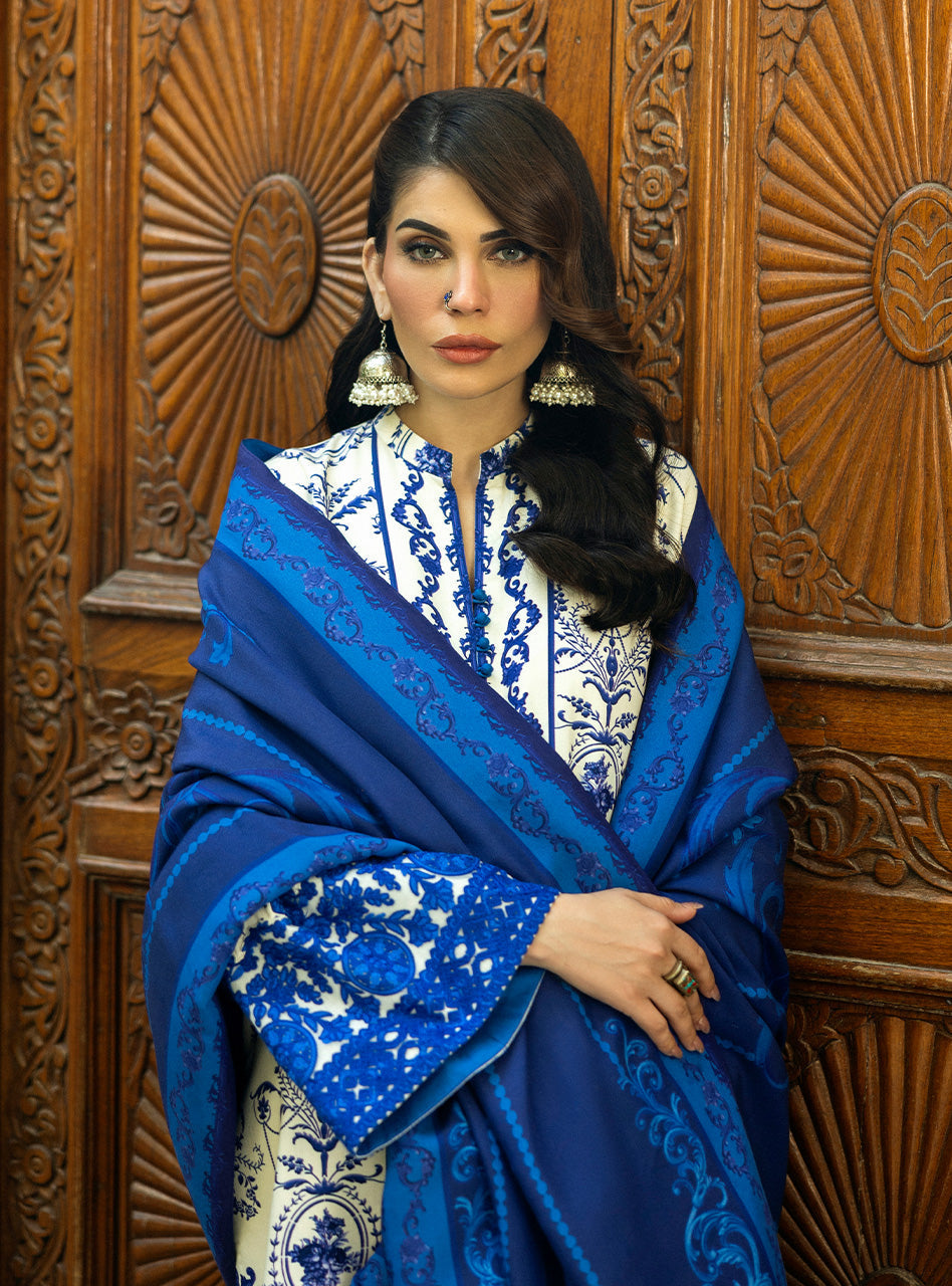 Zainab Chottani | Winter Shawls 24 | Rania M Ivory Herringbone