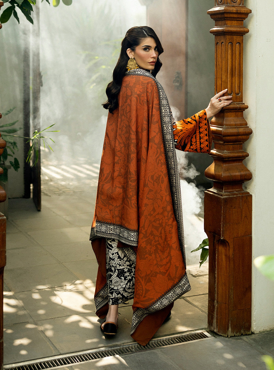 Zainab Chottani | Winter Shawls 24 | Mysha S Black Herringbone