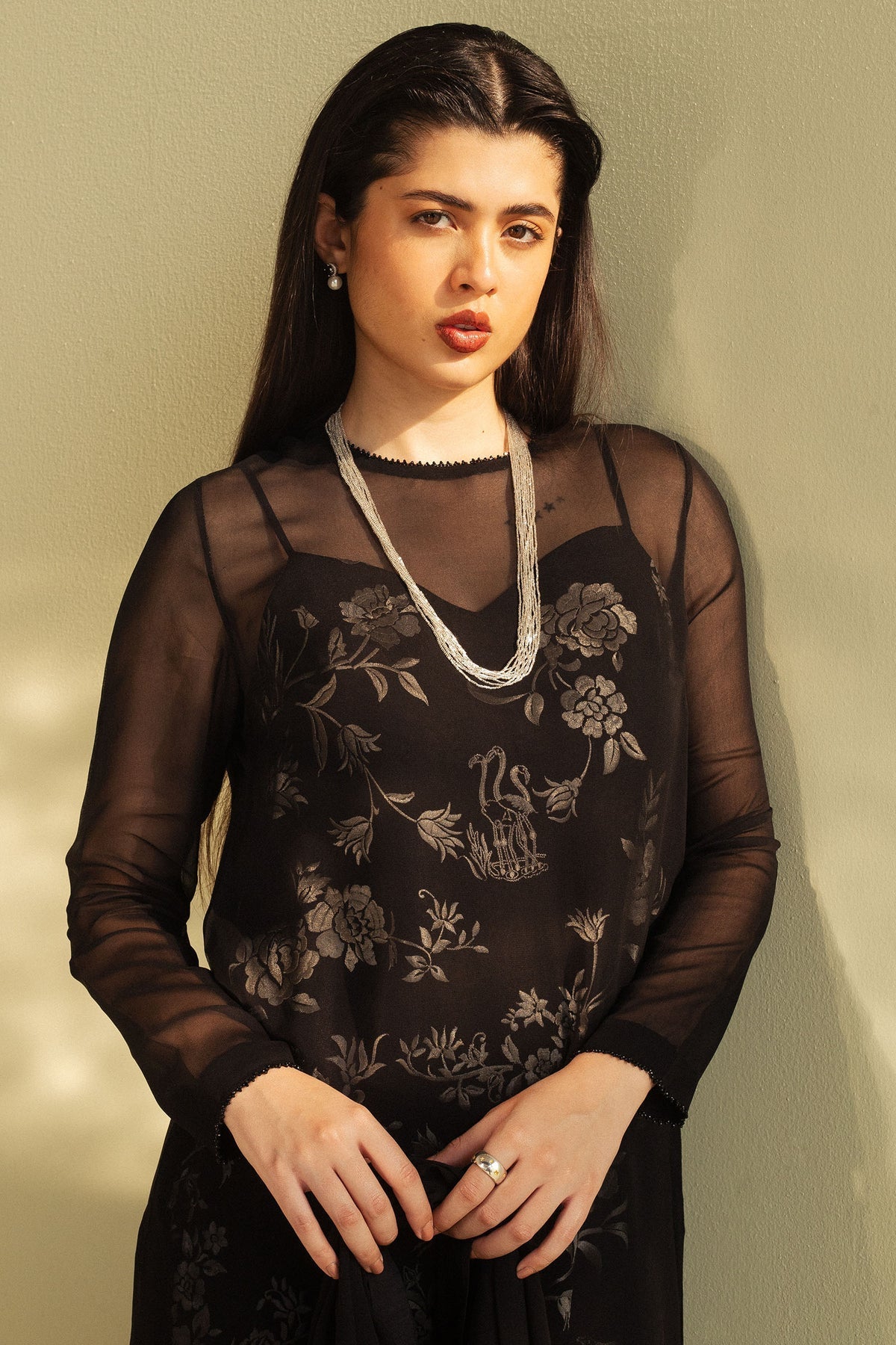 Zara Shahjahan | Festive Wear 25 | ZR25F0107 M Black Georgette chiffon