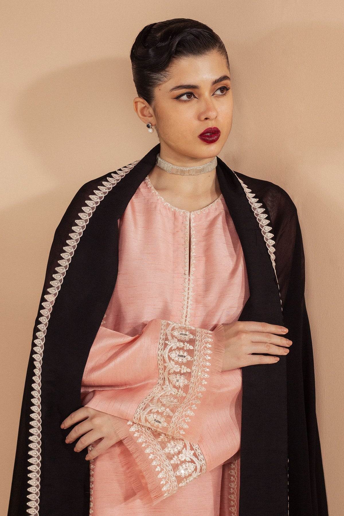Zara Shahjahan | Festive Wear 25 | ZR25F0226 M Pink Medium Raw Silk