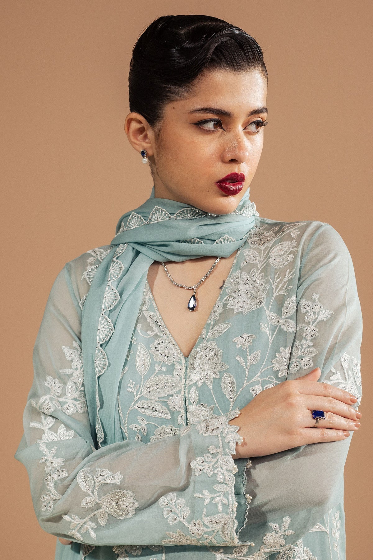Zara Shahjahan | Festive Wear 25 | ZR25F0230 M Mint Georgette chiffon
