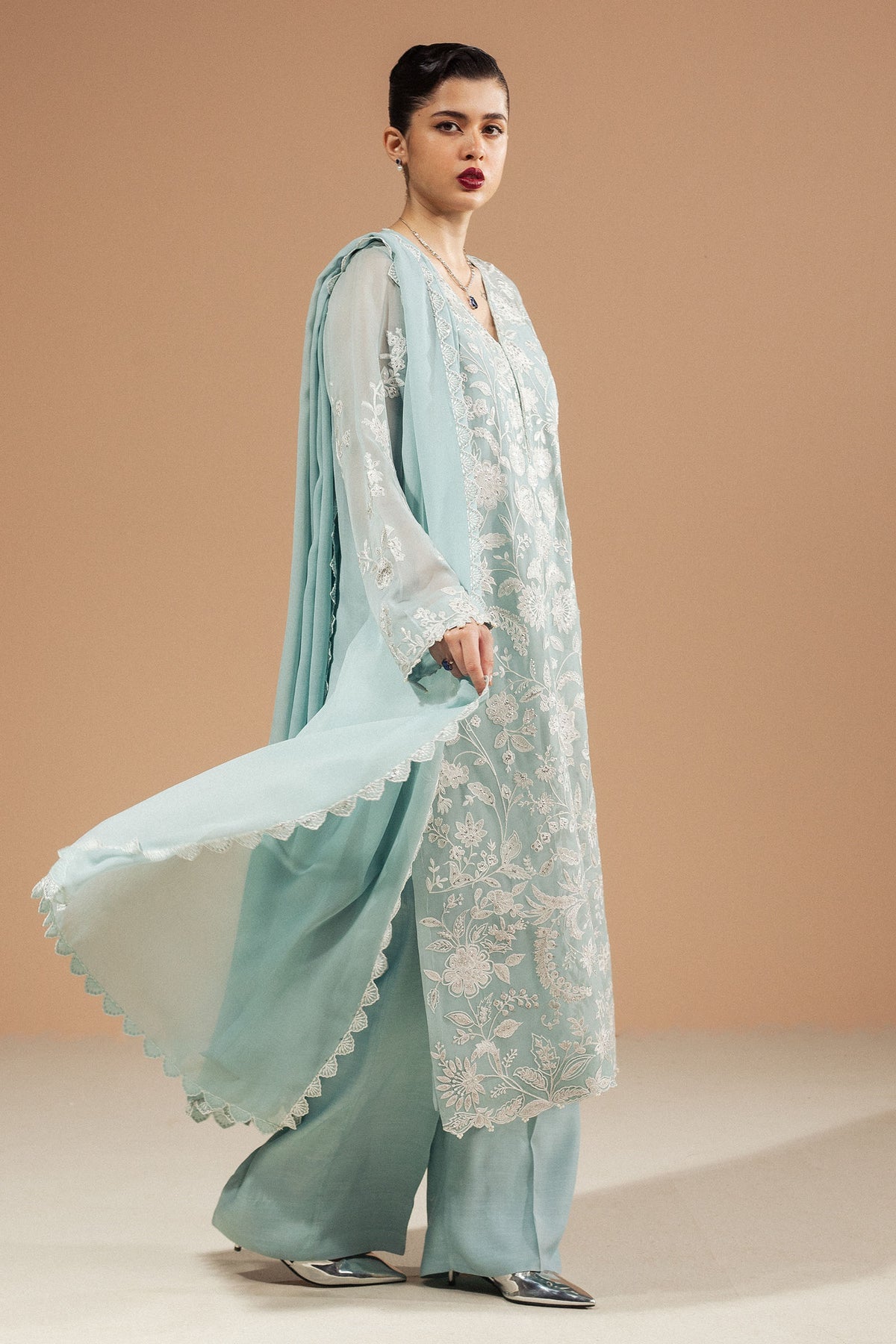 Zara Shahjahan | Festive Wear 25 | ZR25F0230 L Mint Georgette chiffon