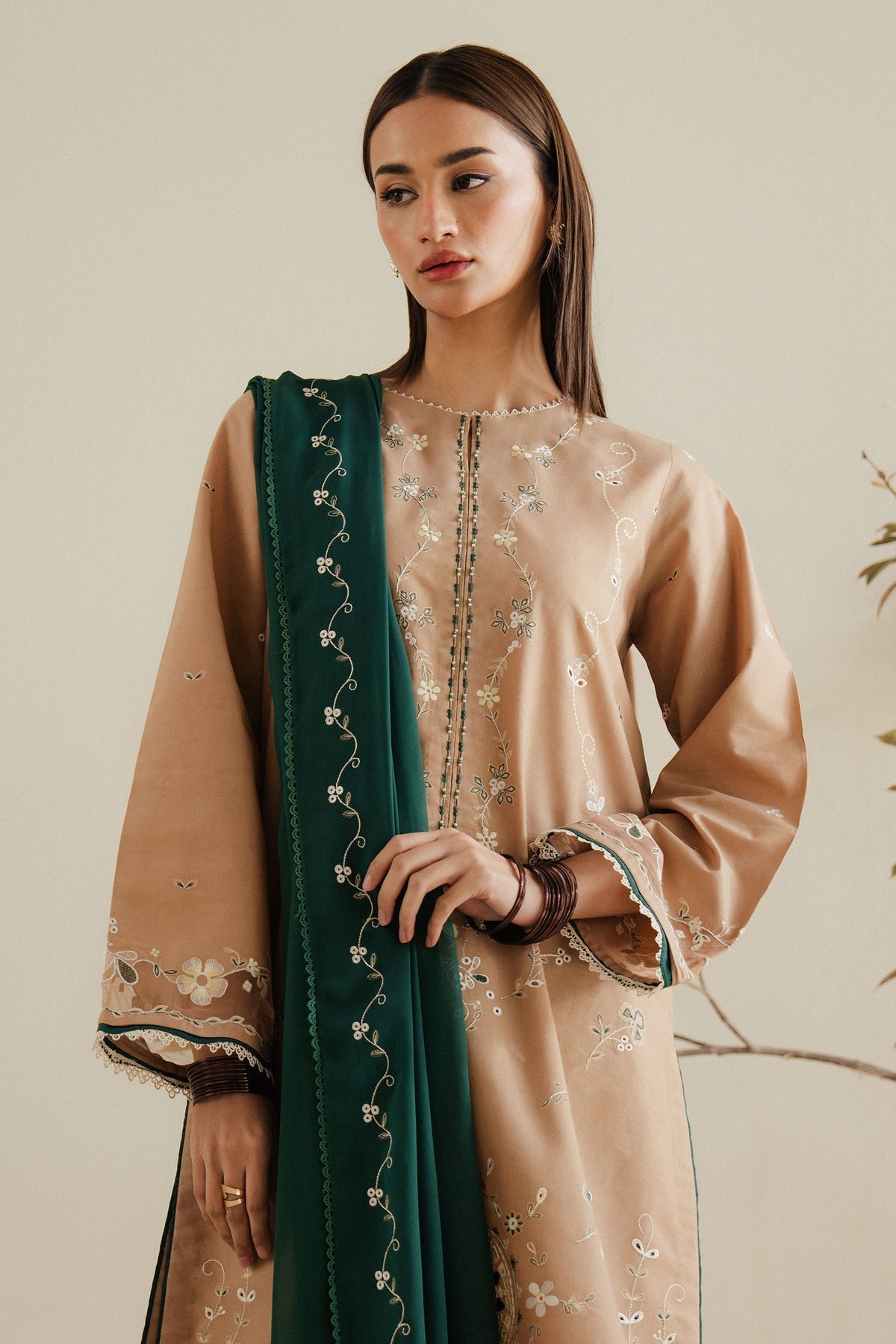 Zara Shahjahan | Pret Wear | CR25P0104 M Brown Cambric
