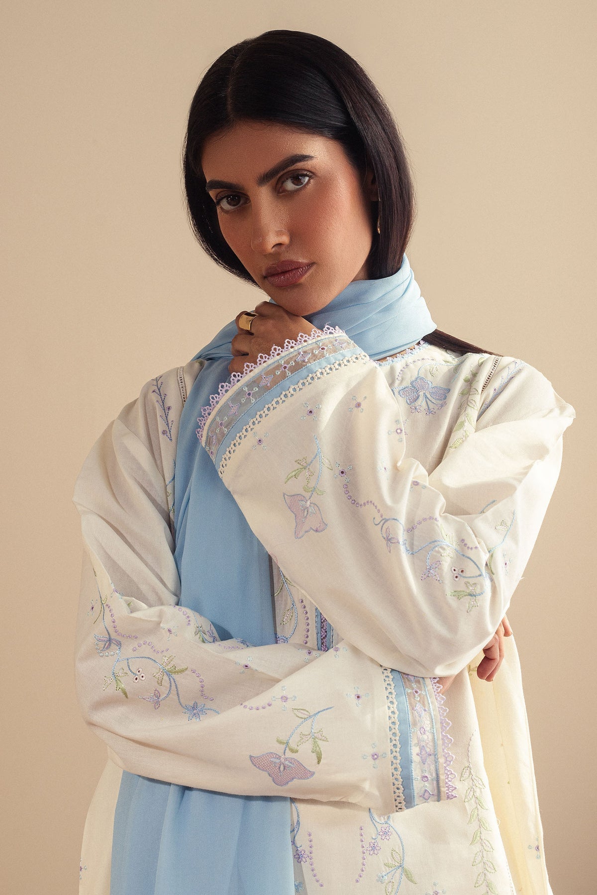 Zara Shahjahan | Pret Wear | CR25P0108 M White Cambric