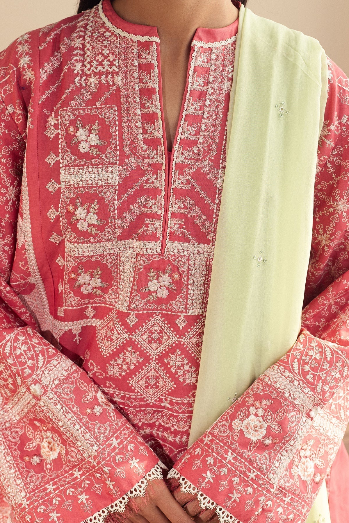 Zara Shahjahan | Pret Wear | CR25P0211 L Pink Cambric