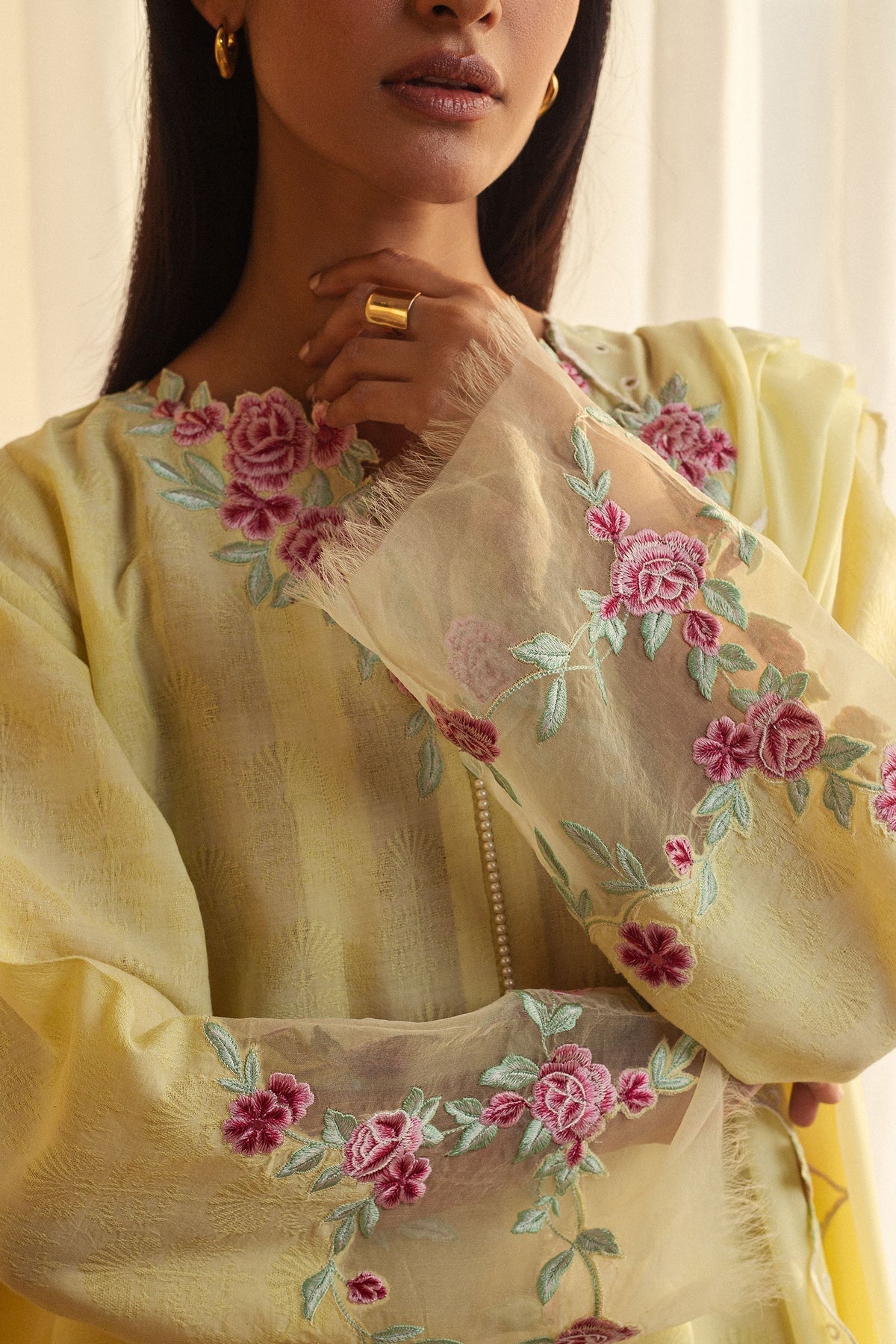 Zara Shahjahan | Pret Wear | CR25P0226 M Pale Yellow Dobby