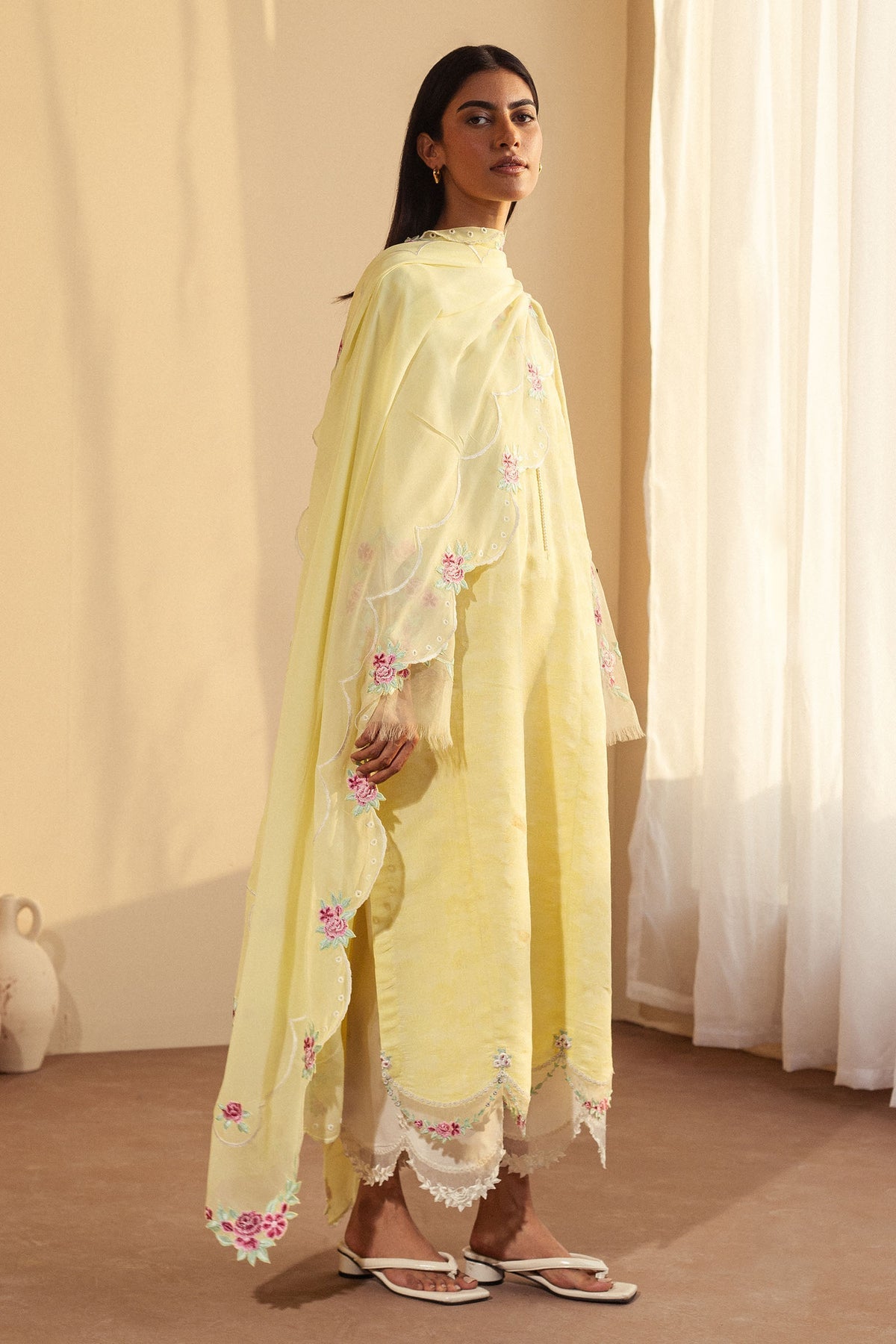 Zara Shahjahan | Pret Wear | CR25P0226 L Pale Yellow Dobby
