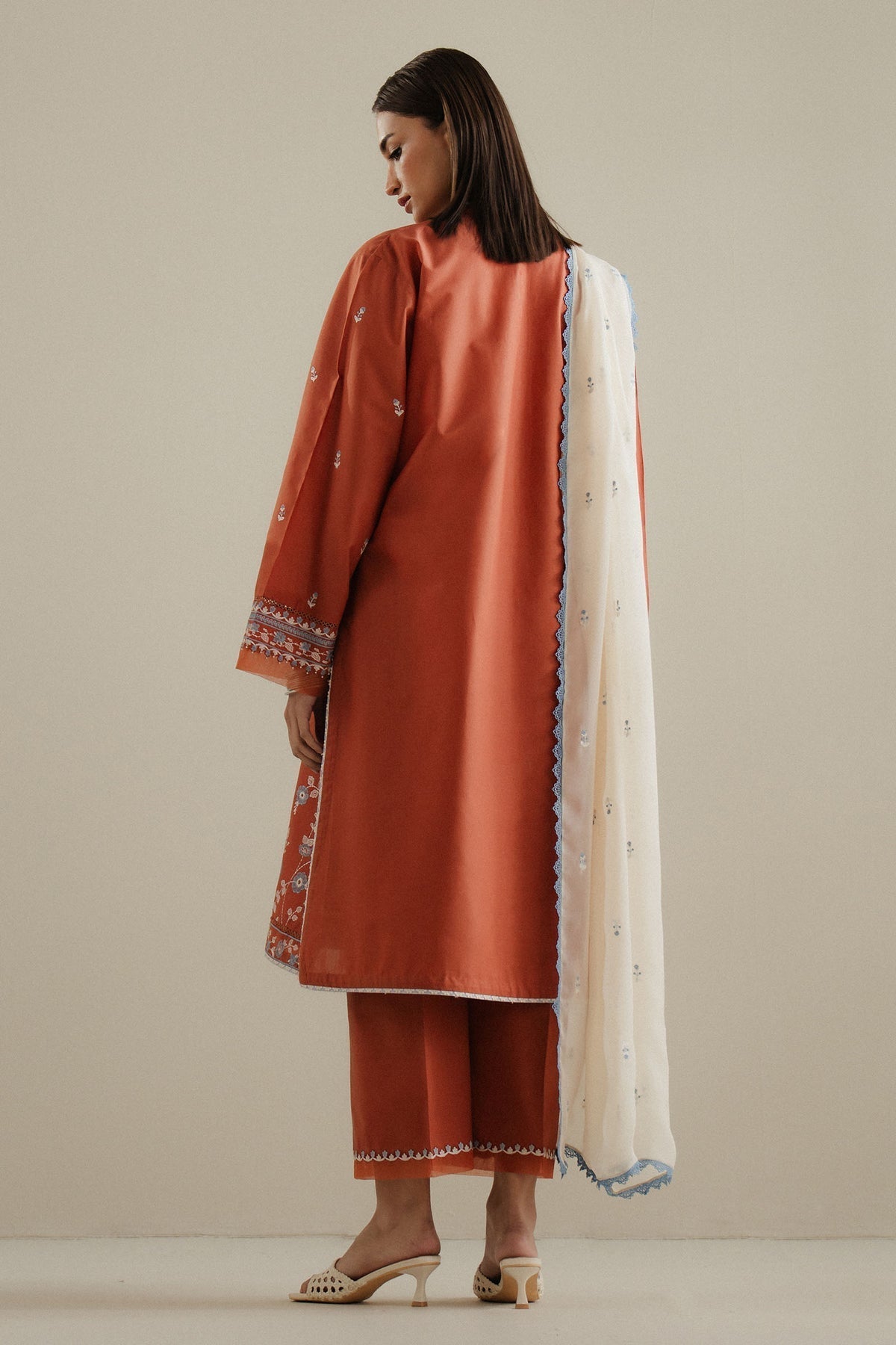 Zara Shahjahan | Pret Wear | CR25P0101 S Rust Cambric