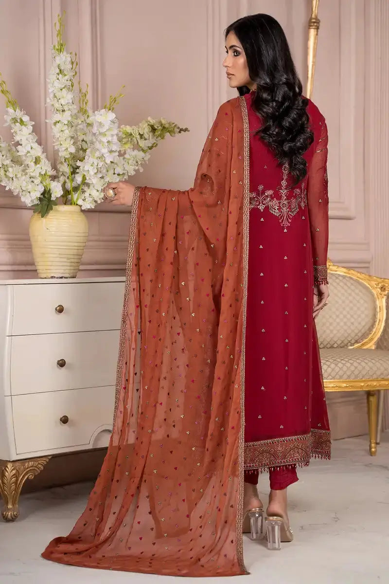 Zarif | Afreen Formals | ZA 08 GARNET - Pakistani Designer Dress - by Zarif | Type: Formal - 100% Original at Saira Sultan